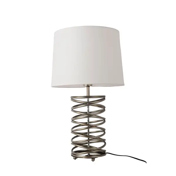LAMPE METAL TOURBILLON ARGENT/NOIR