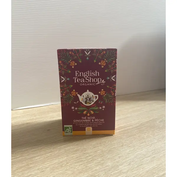 Thé noir Pêche et Gingembre BIO - 20 sachets mousseline