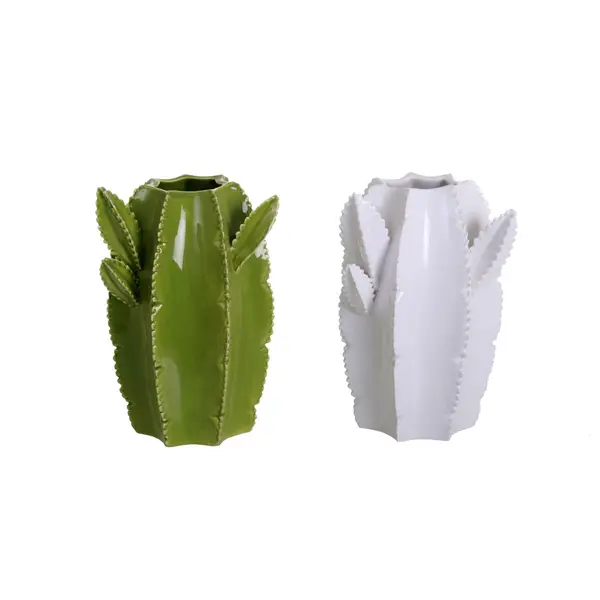 1 LOT DE 2 VASES ASSOSRTIS CACTUS OGIVE
