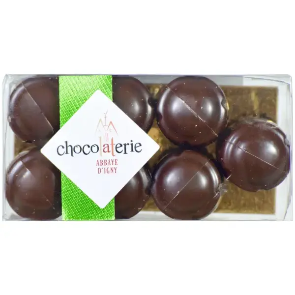« Petits bouchons » Chocolat noir ganache au basilic – Abbaye d'Igny