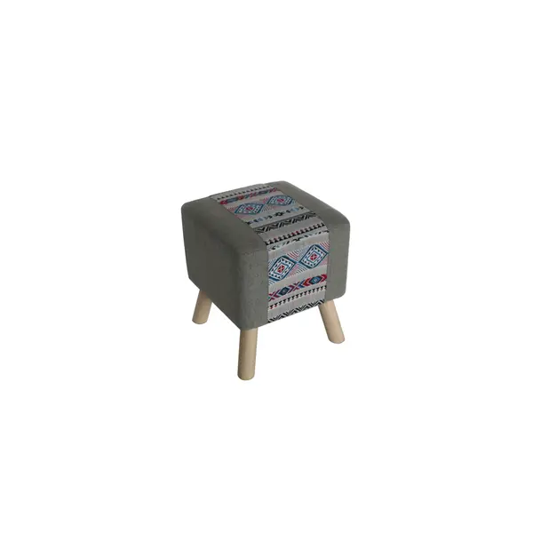 POUF GRIS MOTIFS