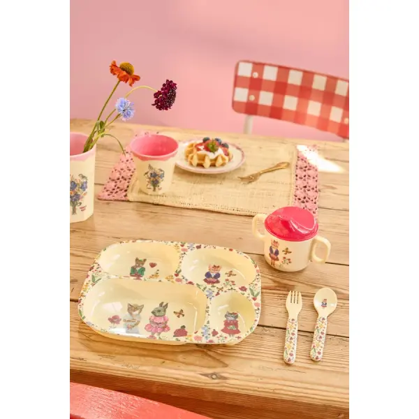 Set vaisselle bébé « CHAT »- RICE x NATHALIE L'ETE