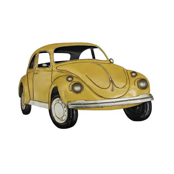 COCCINELLE JAUNE VINTAGE DECO MURALE METAL