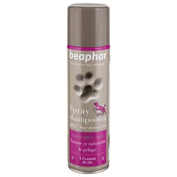Spray shampooing sec,sans rinçage, à l'extrait de riz , 250 ml- BEAPHAR