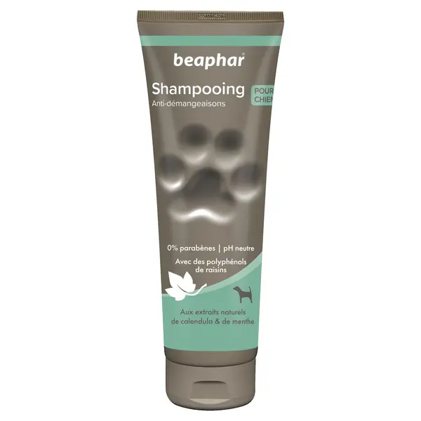 Shampooing anti-démangeaisons extraits naturels de calendula & de menthe 250 ml- BEAPHAR