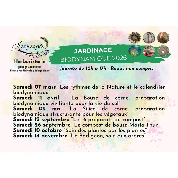 * JARDINAGE BIODYNAMIQUE 2026 – Cycle complet en présentiel✨