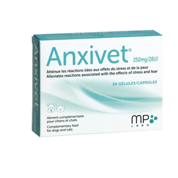 Anxivet 250 mg- Anti-stress pour chien et chat – MP LABO