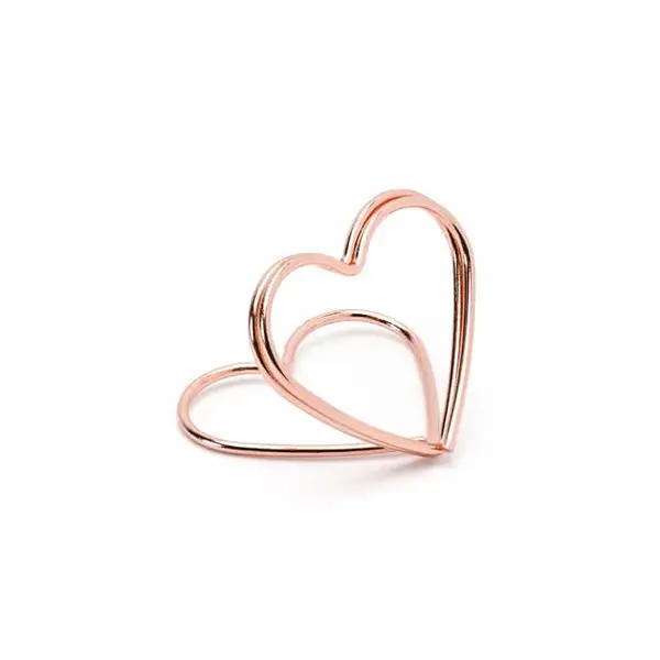 10 Supports pour marque-place coeur – Rose Gold