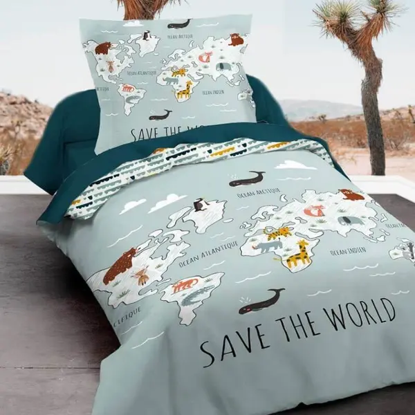 WORLD – Housse de Couette 140 x 200 cm – Parure Enfant
