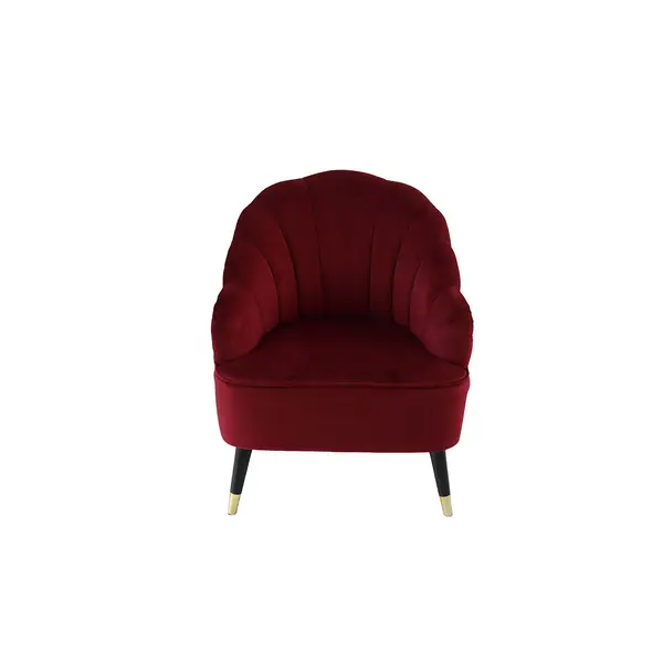 FAUTEUIL FLEUR VELOURS BORDEAUX
