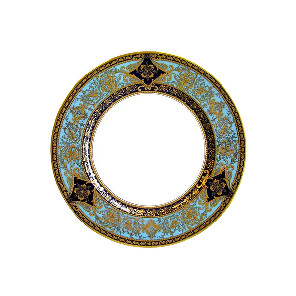Assiette à dessert Matignon bleu de four or