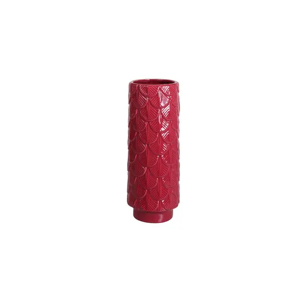 VASE DROIT ART DECO LIE-DE-VIN