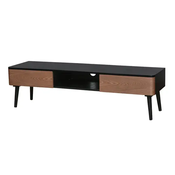 MEUBLE TV COLORIS NOIR/BOIS EXOTIQUE – POP