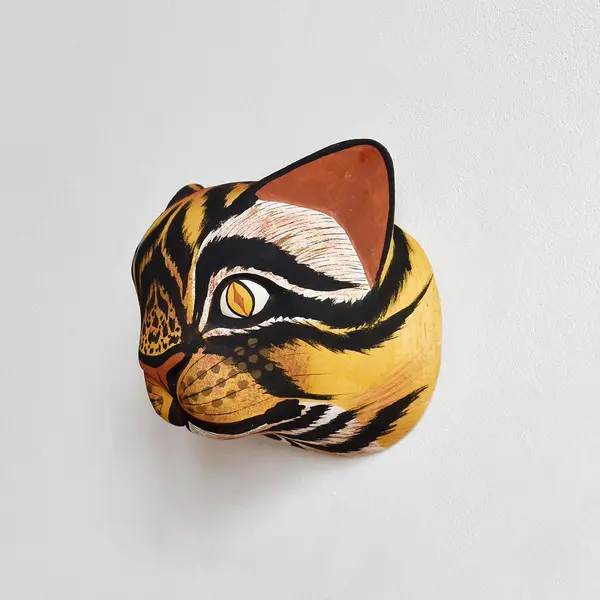 Masque Chat en bois