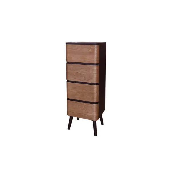 MEUBLE 4 TIROIRS COL. NOIR/BOIS EXOTIQUE – POP