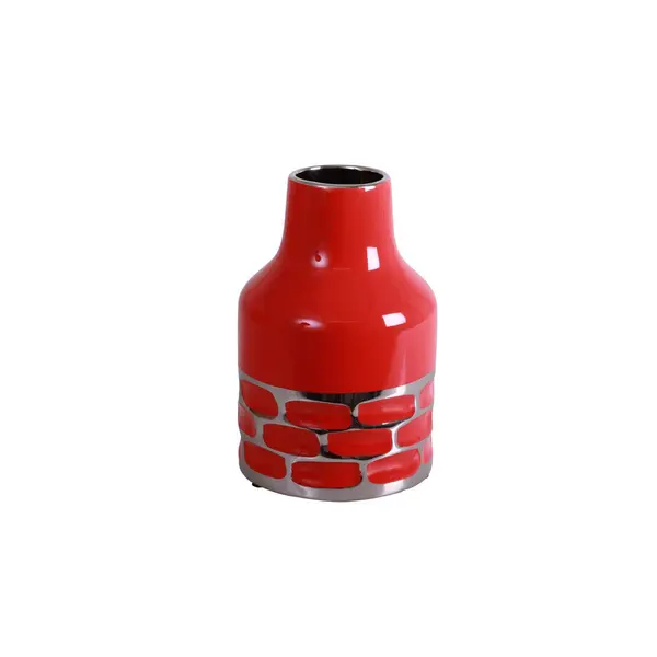 VASE COL BOUTEILLE ROUGE EFFET BICOLORE