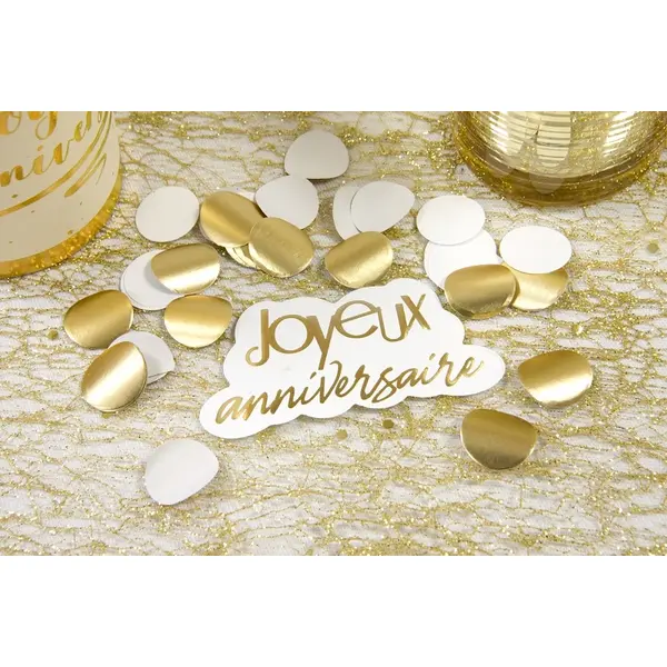 Confettis de table  » Joyeux Anniversaire  » Or
