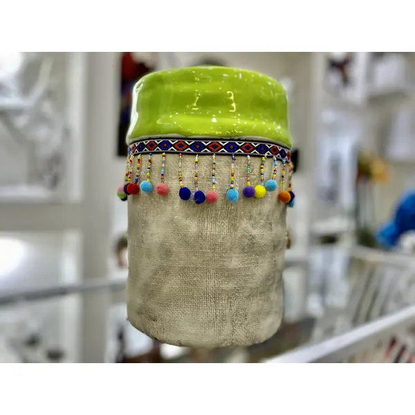 VASE TGM EFFET TOILE VERT