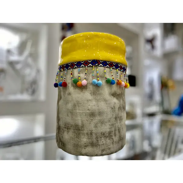 VASE TGM EFFET TOILE JAUNE