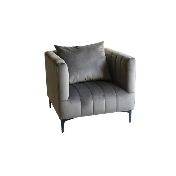 FAUTEUIL CONFORT VELOURS GRIS
