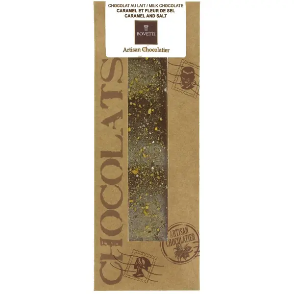Tablette Chocolat Lait/Caramel et Fleur de Sel.