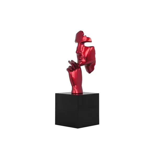 SCULPTURE EN PENSEUR ROUGE
