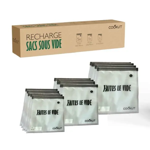 15 Sacs de Conservation ou de Cuisson sous-vide COOKUT