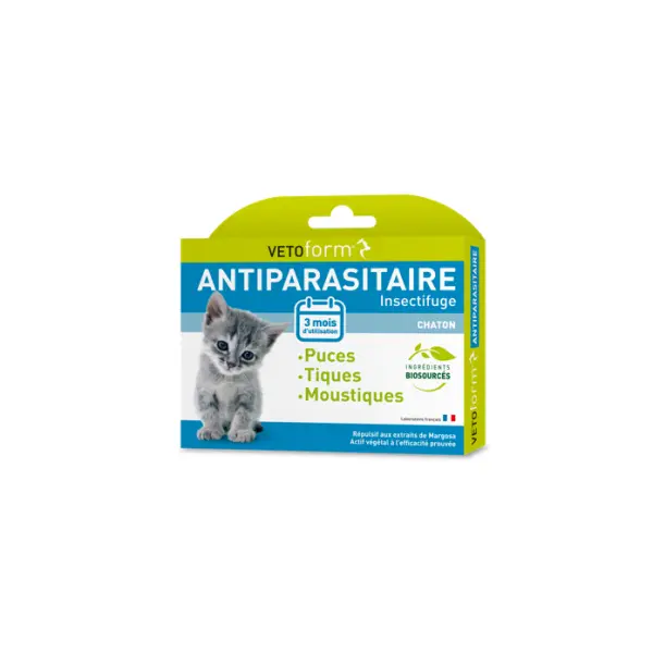 Anti- parasitaire chaton – 3  pipettes – VETOFORM