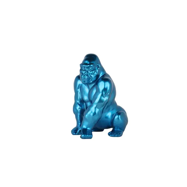 SCULPTURE GORILLA BLEU
