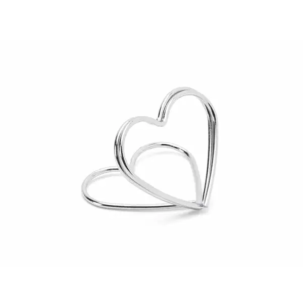 10 Supports marque-place- Coeur- Argent