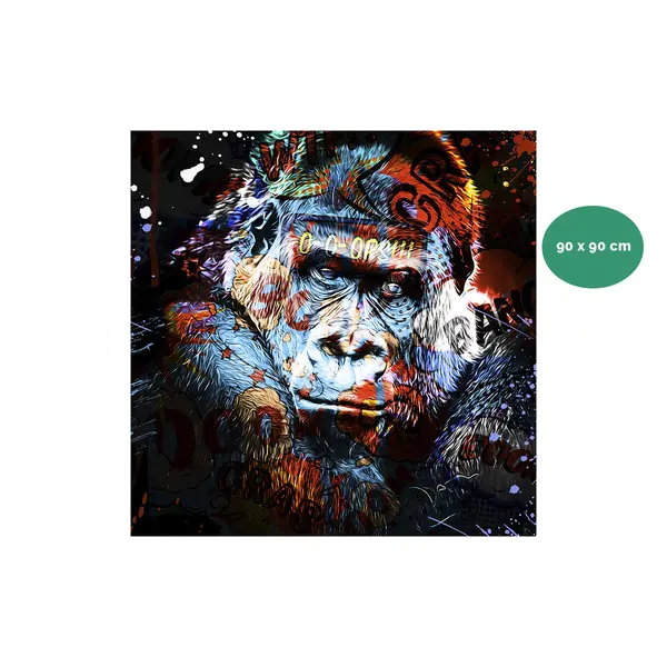 TABLEAU ALU DIBOND GORILLE GRAFFITI 90*90