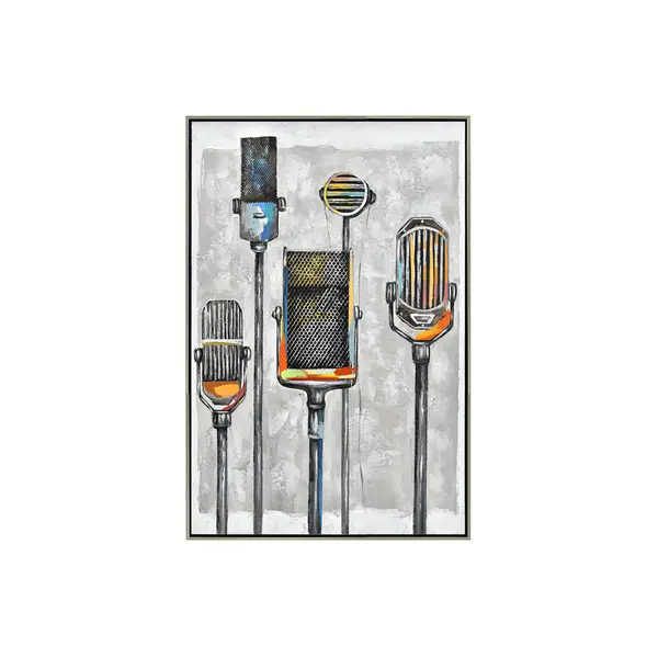 MICROPHONES VINTAGE CADRE ARGENT 90*60