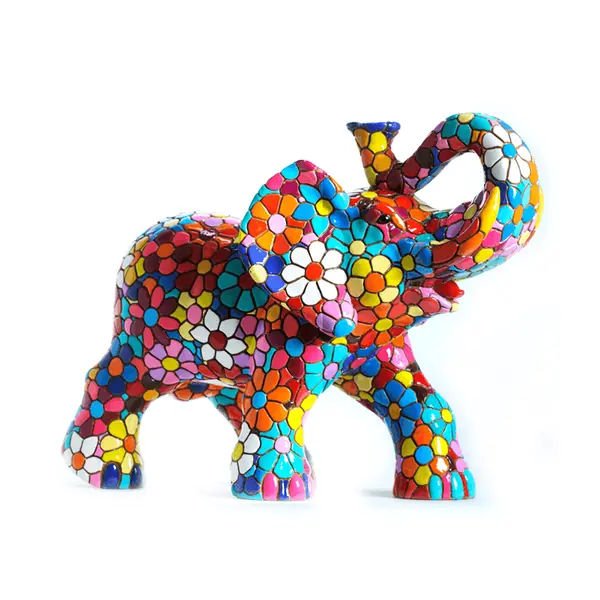 Figurine d'Eléphant en résine Flowers Barcino-design