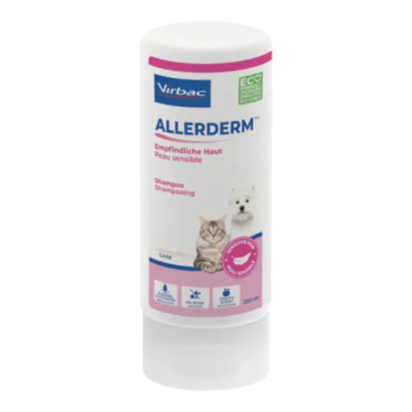 Allerderm – shampoing chien chat, peau sensible, 250 ml – VIRBAC