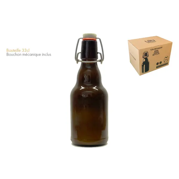 CARTON DE 12 BOUT. DE BIERE 33CL BOUCHONS INCL.