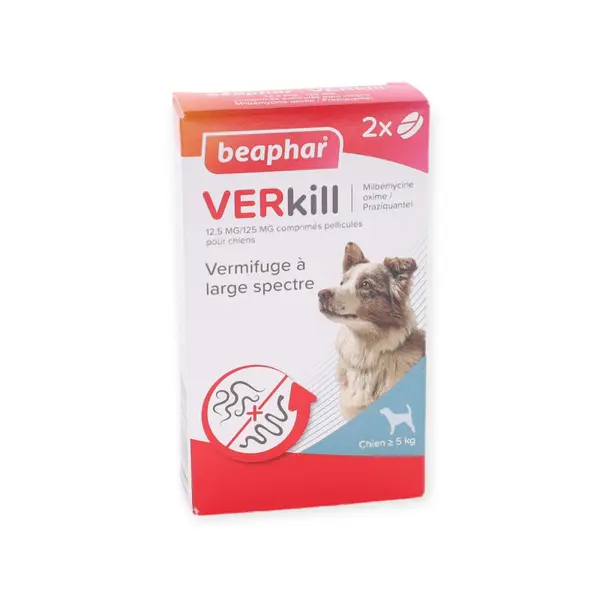 VERKILL – Vermifuges chien >5 kg , 2 cp- BEAPHAR