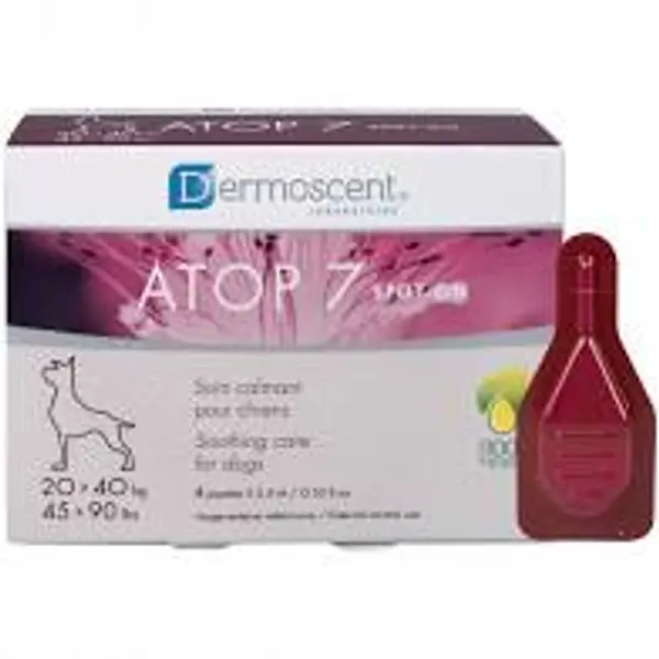 ATOP 7- Spot-on pour chien, 10- 20 kg , 4 pipettes de 1,2ml – DERMOSCENT