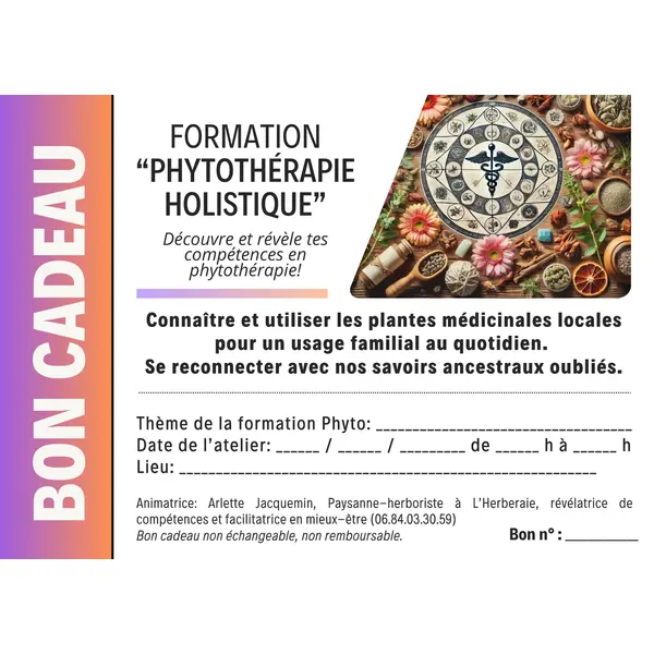 BON CADEAU FORMATION PHYTOTÉRAPIE HOLISTIQUE