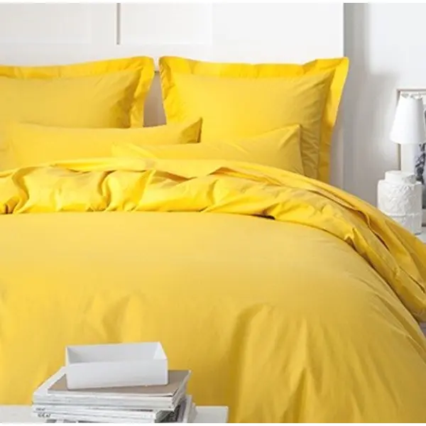 AMBRA – Housse de Couette 240×260 cm – Lit 2 Personnes – Jaune Safran
