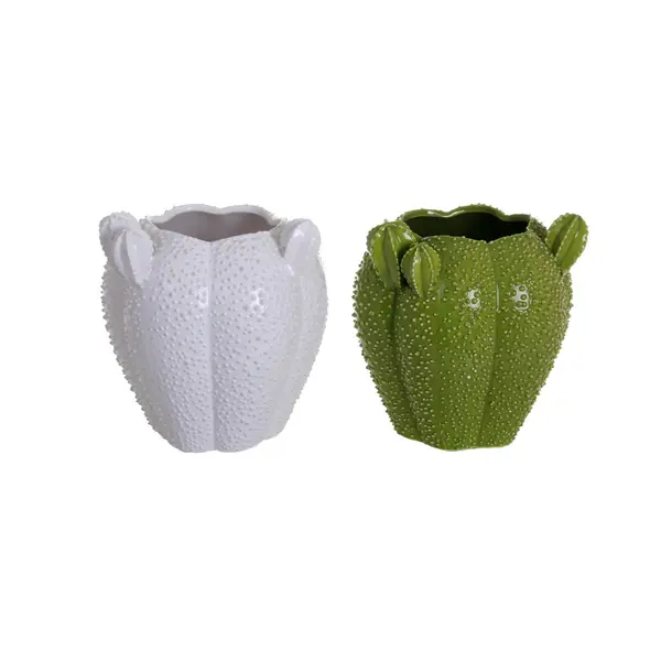 1 LOT DE 2 VASES ASSORTIS CACTUS BOULE
