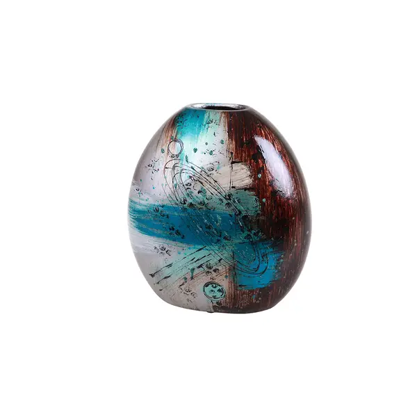 VASE DECOR ABSTRAIT BLEU