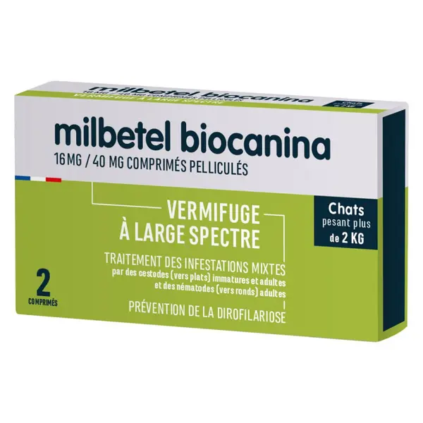 Milbetel – chat >2 kg , 2 cp – BIOCANINA