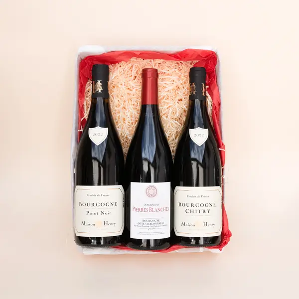 Coffret cadeau vins rouges de Bourgogne – 3 bouteilles