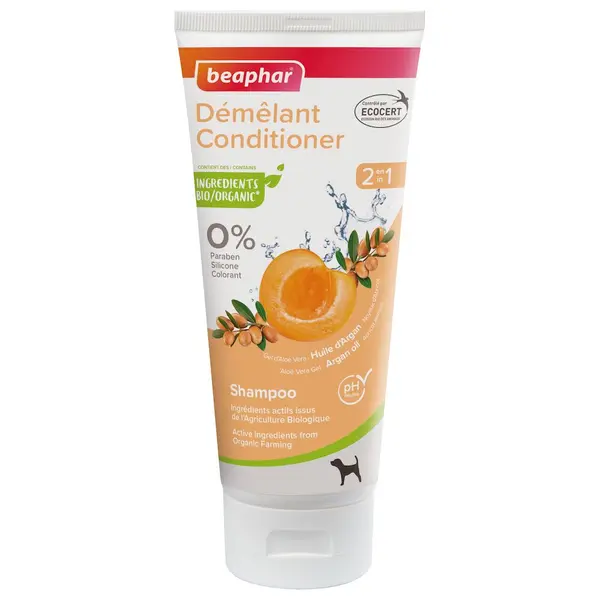 Shampoing Démêlant 2 en 1 labellisé ECOCERT pour chien ,200 ml- BEAPHAR